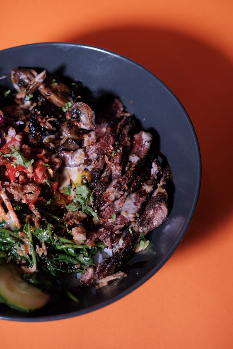 Beef Tenderloin Rice Bowl